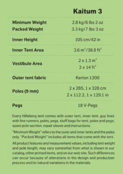 Hilleberg Kaitum 3 Person Tent -Outdoor Camping Store hilleberg kaitum3 factbox
