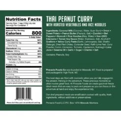 Pinnacle Foods Thai Peanut Curry With Roasted Vegetables And Rice Noodles Freeze Dried Meal -Outdoor Camping Store pinnacle foods thai peanut curry with roasted vegetables and rice noodles freeze dried meal nutrition 1